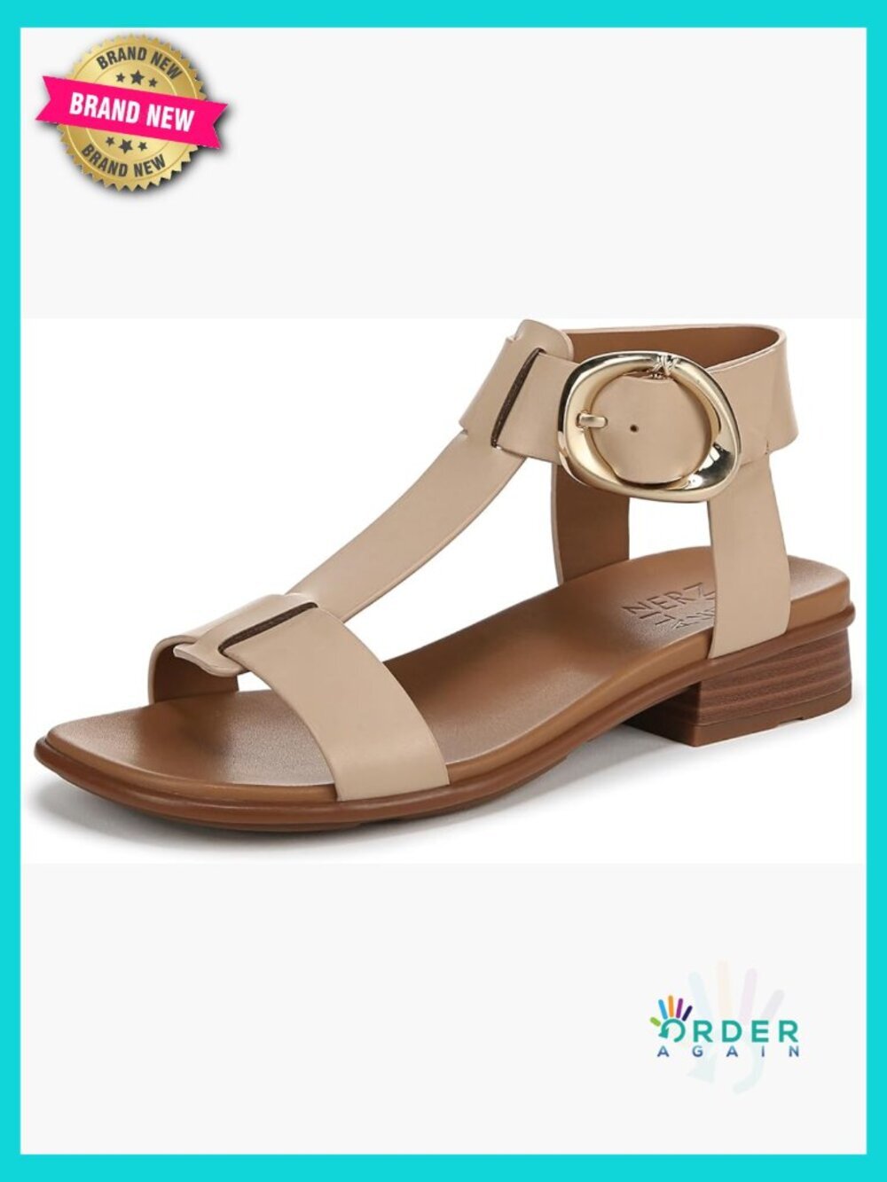 Strappy Flat Sandal with Low Block Heel Contour+ Comfort Tech Open Toe